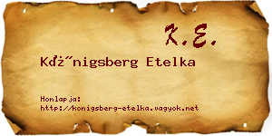 Königsberg Etelka névjegykártya